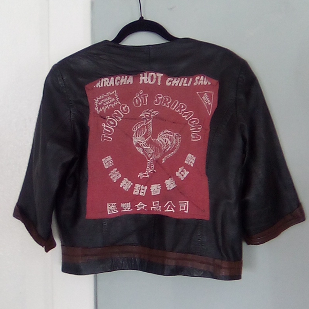 Original one of a kind hand altered vintage Pendleton leather crop jacket